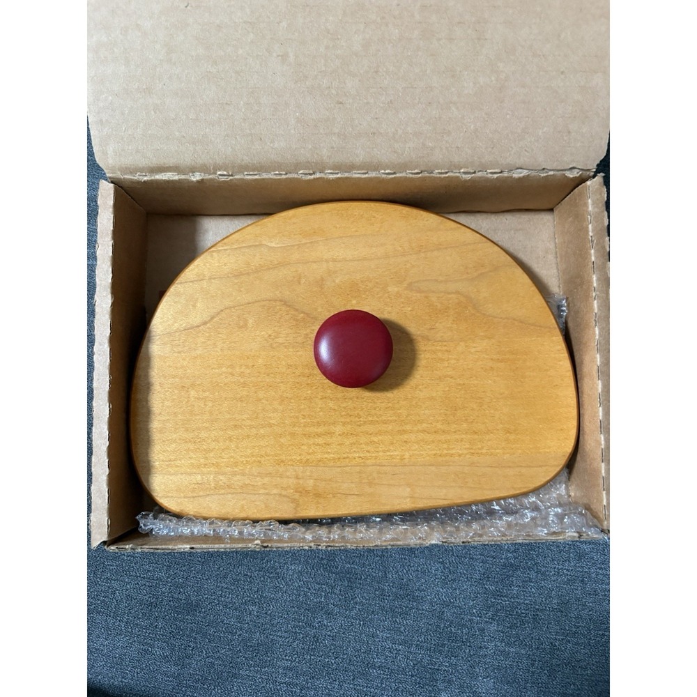 Vintage Longaberger Woodcrafts Basket Lid 100% Maple Stamped NIB New Red Handle